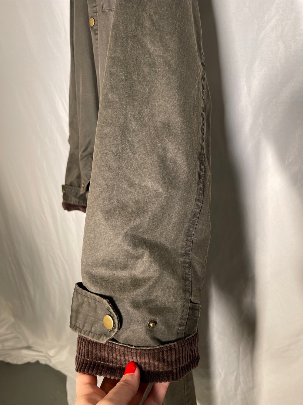 Zara Brown Long Trench Coat with Dark Corduroy Collar - Picture 3 of 7